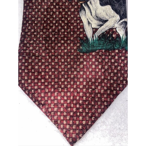 Tie Tree California hunting 100% Silk Pheasant Dog Gentleman Club VTG USA - Picture 4 of 10